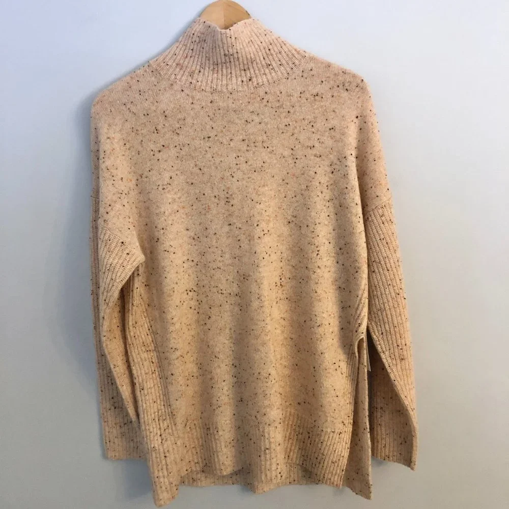 Ann Taylor Speckled Cashmere Turtleneck Sweater